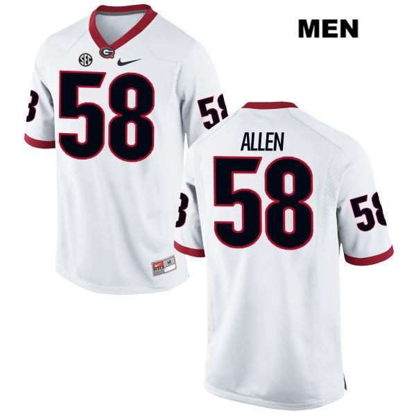 Georgia Bulldogs Men's Pat Allen #58 NCAA Authentic White Nike Stitched College Football Jersey KNL0056FC